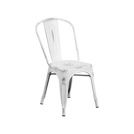 White Weathered Finish Tolix Chair