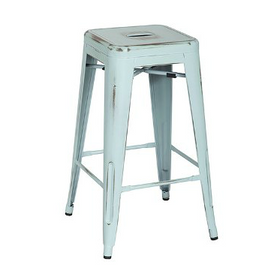 Old Powder Baby Blue Vintage Tolix Bar Stool