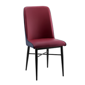 Rosso Sedia Red Dining Chair Fully Upholstered Frame Black Legs