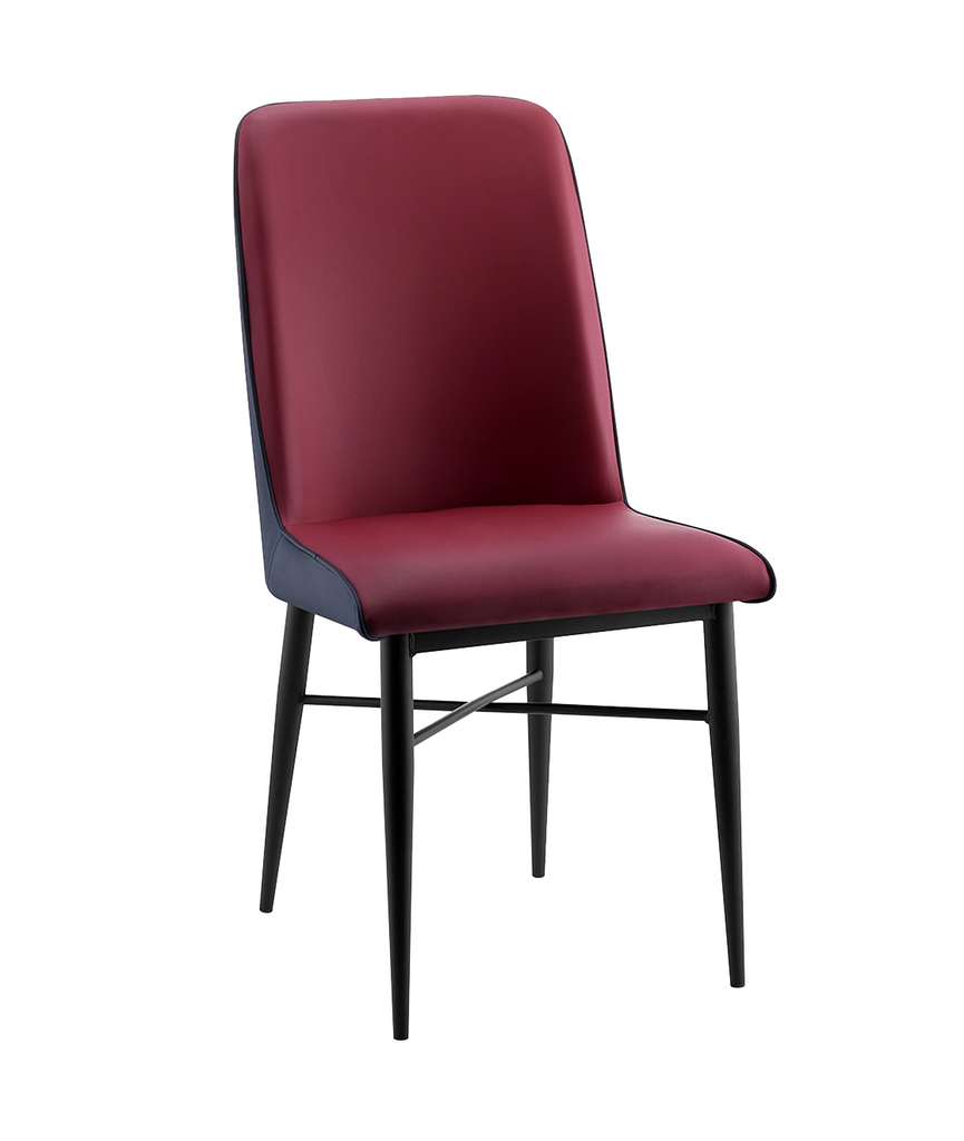 Rosso Sedia Red Dining Chair Fully Upholstered Frame Black Legs