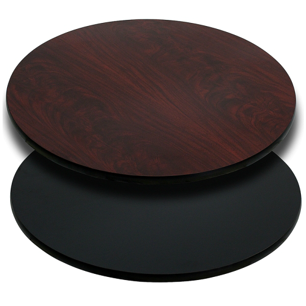 Round Double Sided Mahogany Black Laminate Table Tops