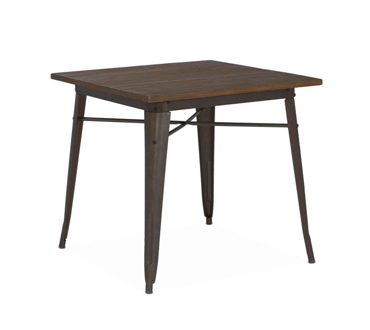 Rusted Finish Tolix Elm Wood Dining Table 30