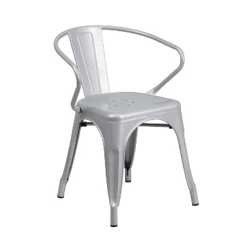 Sonic Silver Finish Tolix Arm Chair