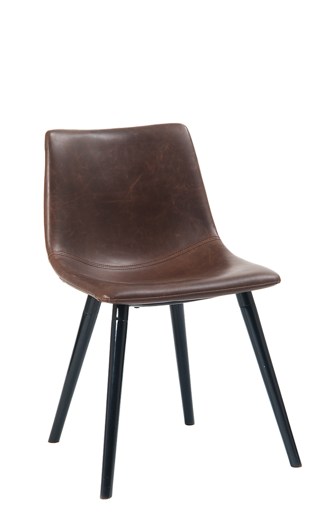 Leopoldo Upholstered Brown Leatherette Side Chair