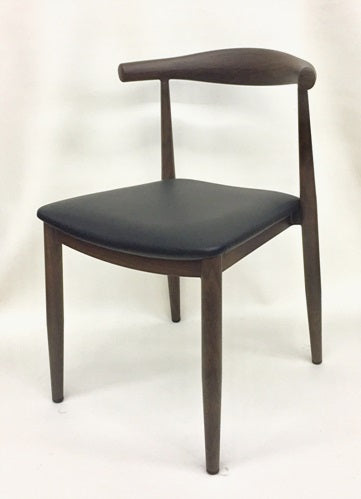 Provence Metal Wood Grain Frame Dark Walnut Upholstered Chair