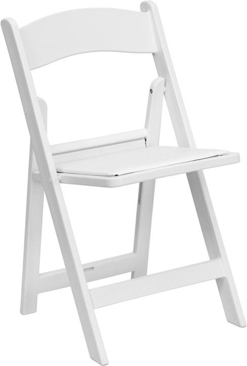 TBD White Vinyl Resin Folding Waterproof Chair With Detachable Padded Seat