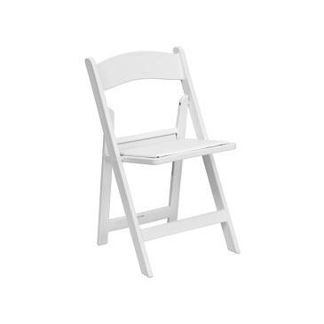 TBD White Vinyl Resin Folding Waterproof Chair With Detachable Padded Seat