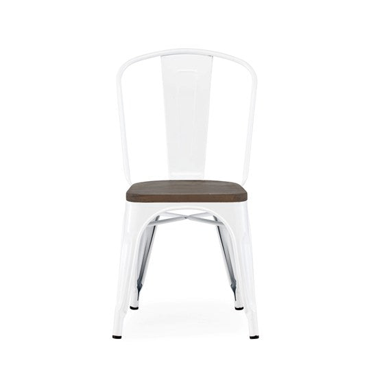 The Hamptons Wood Seat White Tolix Chair