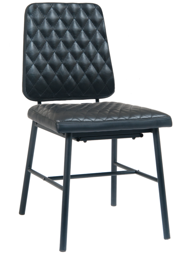 The Kennedy Classic Retro Dining Chair Upholstered Black Vinyl