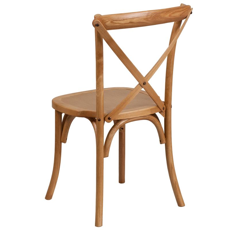 Vintage Natural Finish Cross Back Beech Wood Chair