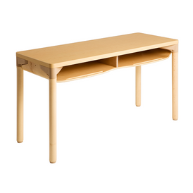 Willowbrook Adjustable School Double Desk Extra Storage Natural Wood Finish
