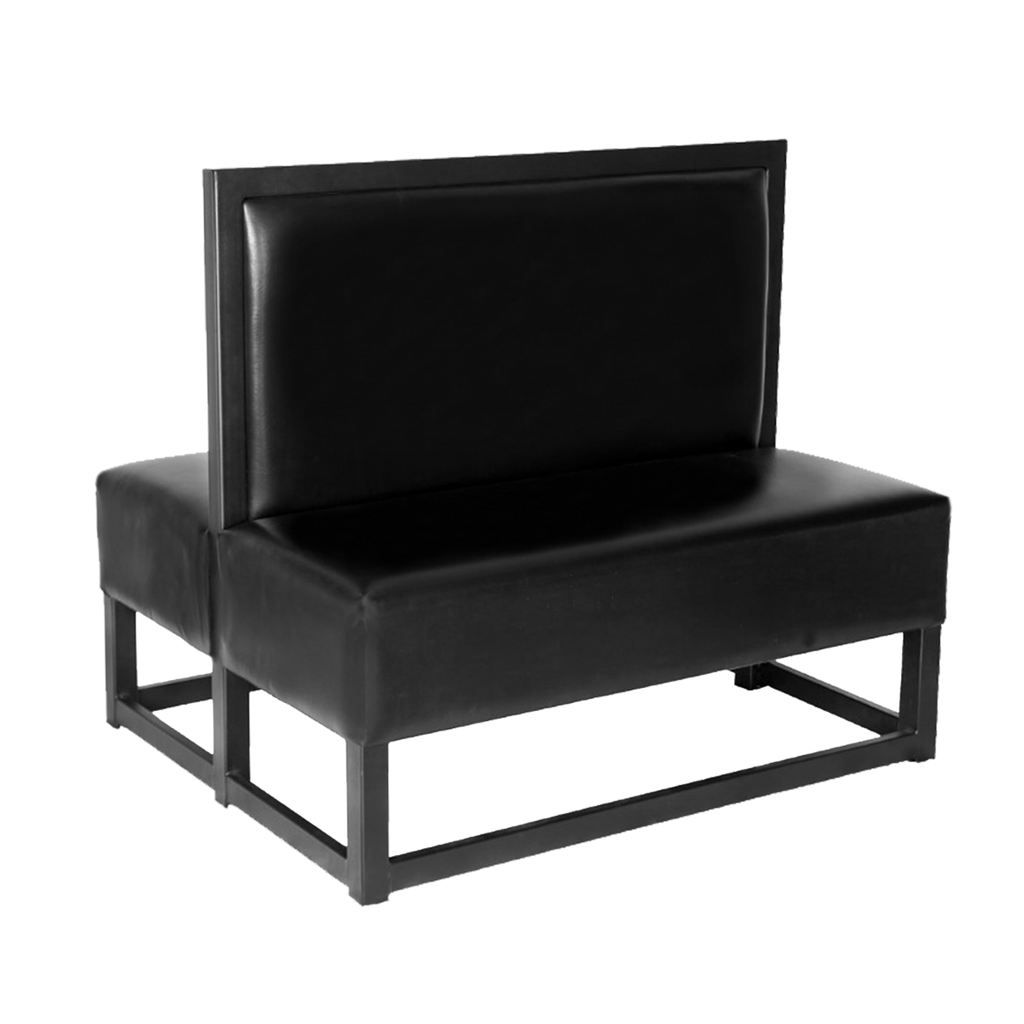 ComfortZone Industrial Black Upholstered Restaurant Wall Bench Steel Frame Benches for Commercial Use