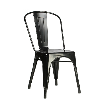 Raven Black Metal Tolix Chair Galvanized