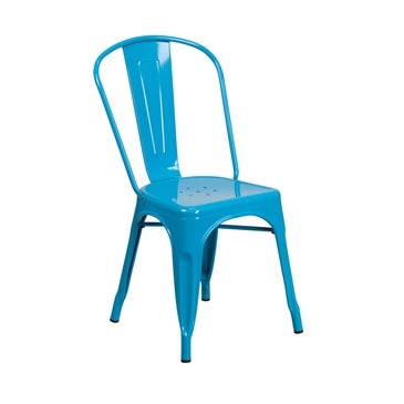 Dodger Blue Finish Tolix Chair Galvanized in-Outdoor Use