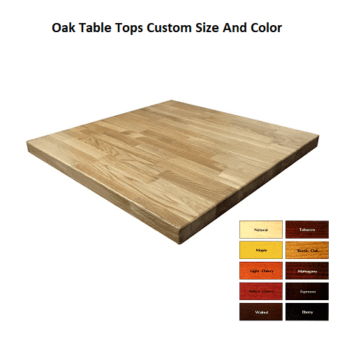 Custom Size and Color Solid Oak Butcher Block Restaurant Table Tops