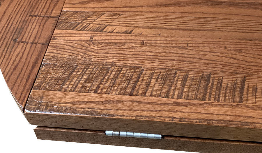 Drop Leaf Flip Top Rustic Saw Cut Oak Restaurant Table Tops Fully Custom