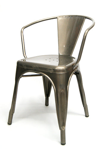 Industrial Arm Chair Tolix Pewter Glossy