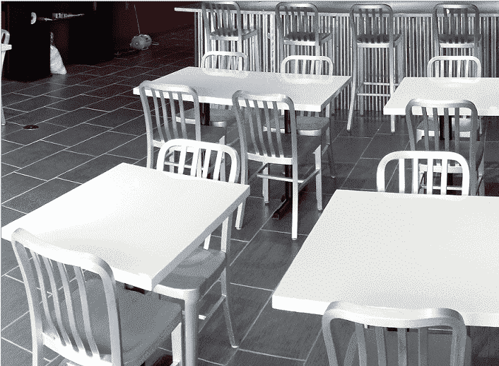 Custom Italian White Resin MDF Restaurant Table Top Indoor