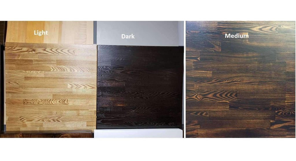 Smoked Carbon Ash Wood Table Tops