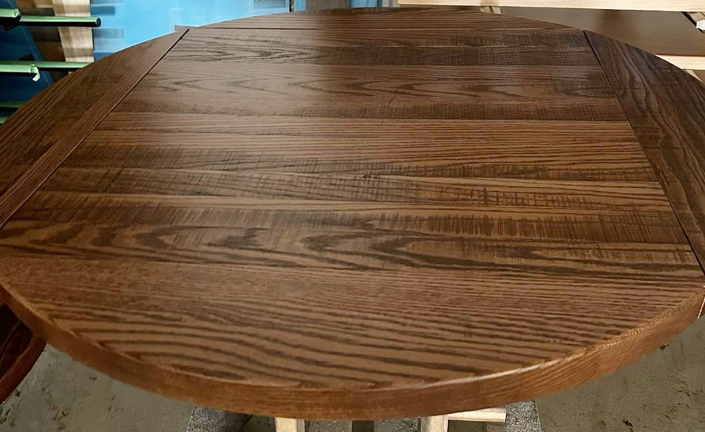 Drop Leaf Flip Top Rustic Saw Cut Oak Restaurant Table Tops Fully Custom