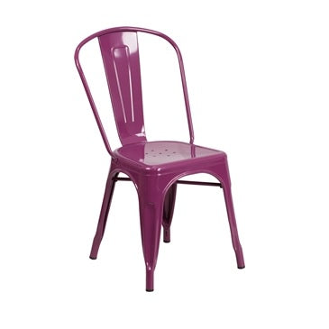 Grape Purple Finish Tolix Chair Galvanized in-Outdoor Use