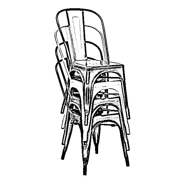Vintage Black Silver Tolix Chair