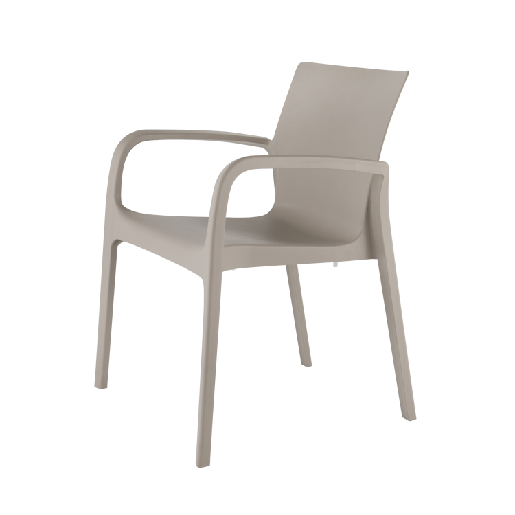 Sunscape Outdoor Polypropylene Restaurant Patio Dining Arm Chair