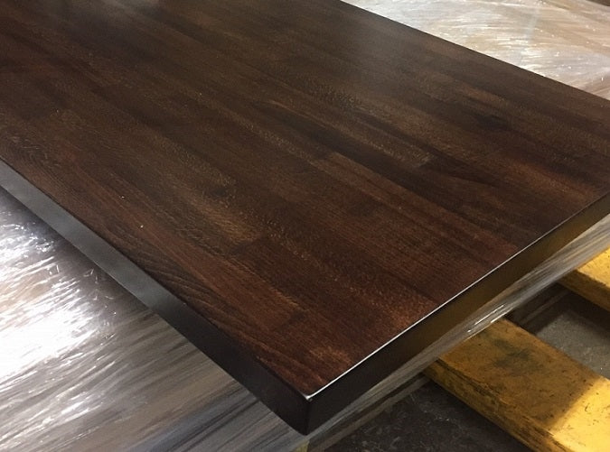 Pre Finished Solid Butcher Block Table Top Walnut Finish
